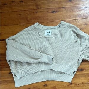 Aerie Cream Ribbed Sweater